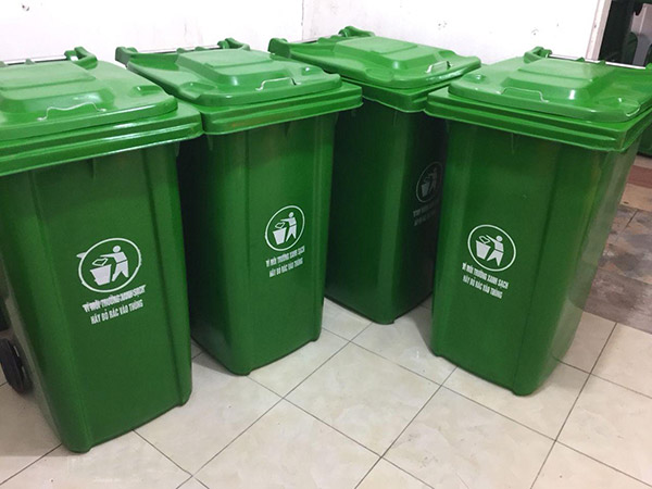 Thùng rác nhựa composite 240 lít màu xanh thùng rác nhựa composite 240 lít màu xanh