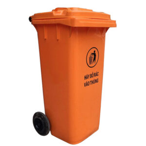 Thùng rác nhựa 120L màu cam