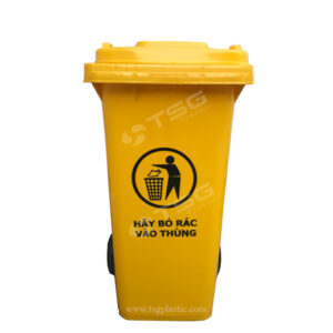 thùng rác y tế 120l màu vàng