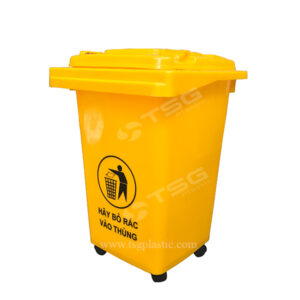 thùng rác y tế 60l màu vàng