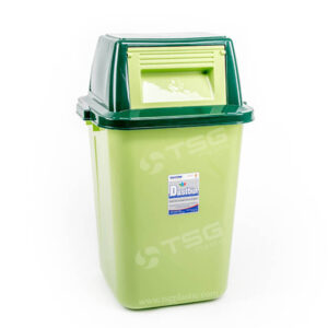 thùng rác nắp lật đại màu xanh lá