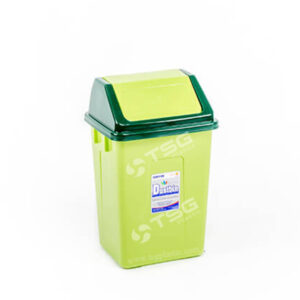 thùng rác nắp lật nhỏ màu xanh lá