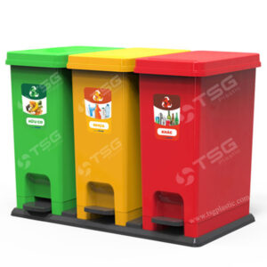 thùng rác phân loại 3 ngăn 3 màu