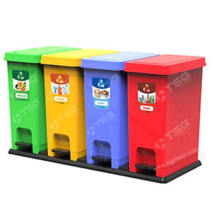 Thùng rác phân loại 4 ngăn 4 màu