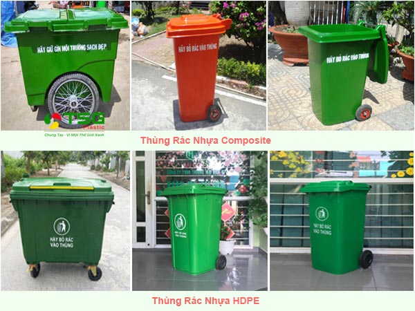 Thùng rác nhựa Composite hay thùng rác nhựa HDPE tốt hơn